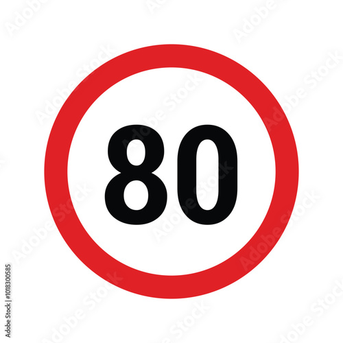 Traffic sign speed limit 80