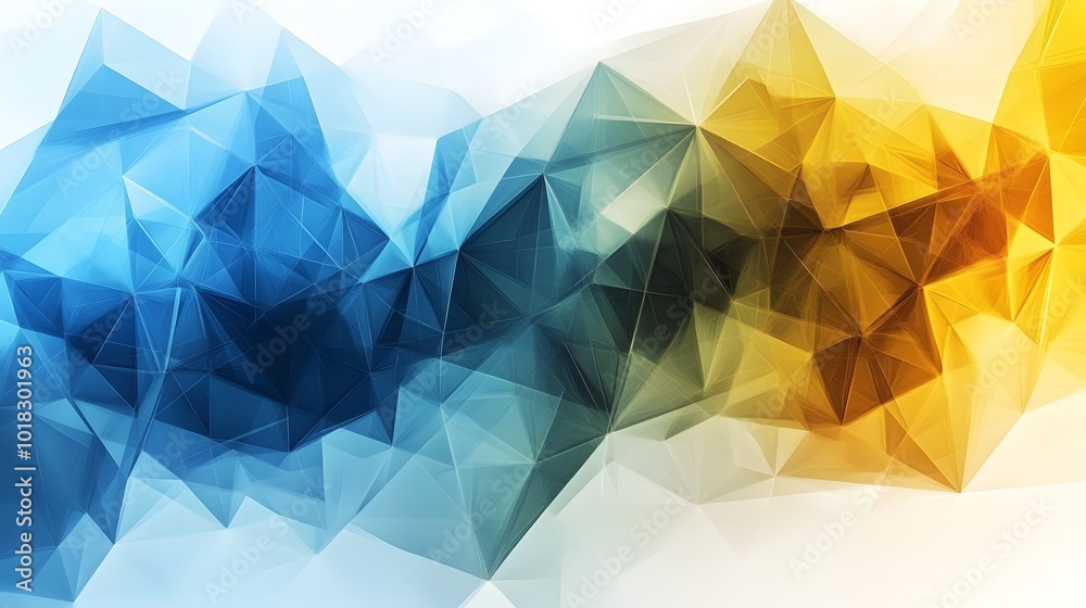Obraz premium Abstract Geometric Background with Blue and Yellow Triangles