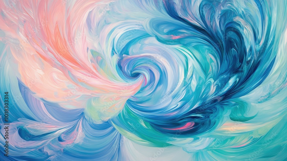Swirling patterns of bright, abstract colors in shades of blue, pink, and green, merging together in a hypnotic flow on a neutral backdrop Swirling patterns of bright, abstract colors in shades of blue, pink, and green, merging together in a hypnotic flow on a neutral backdrop