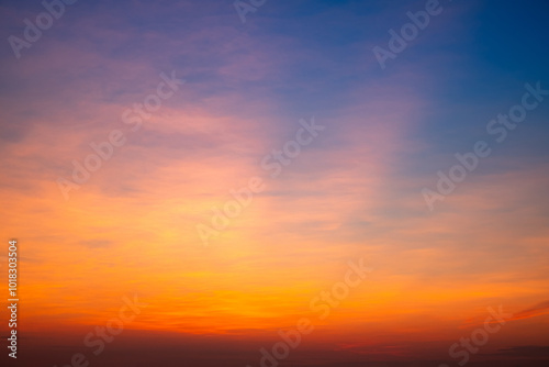 Beautiful , luxury soft gradient orange gold clouds and sunlight on the blue sky perfect for the background, take in everning,Twilight, Large size, high definition landscape photo