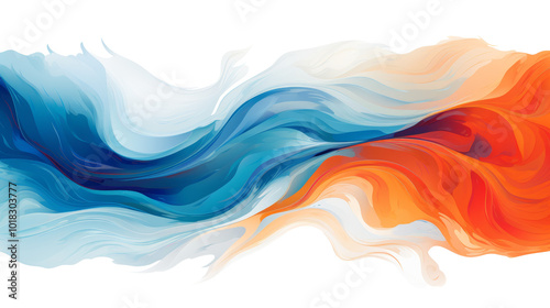 A dynamic abstract wave blending cool blues and warm oranges, perfect for modern design projects.