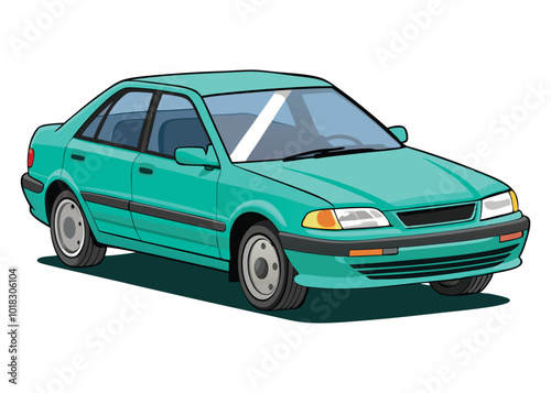Sedan car, vector design illustration on white background