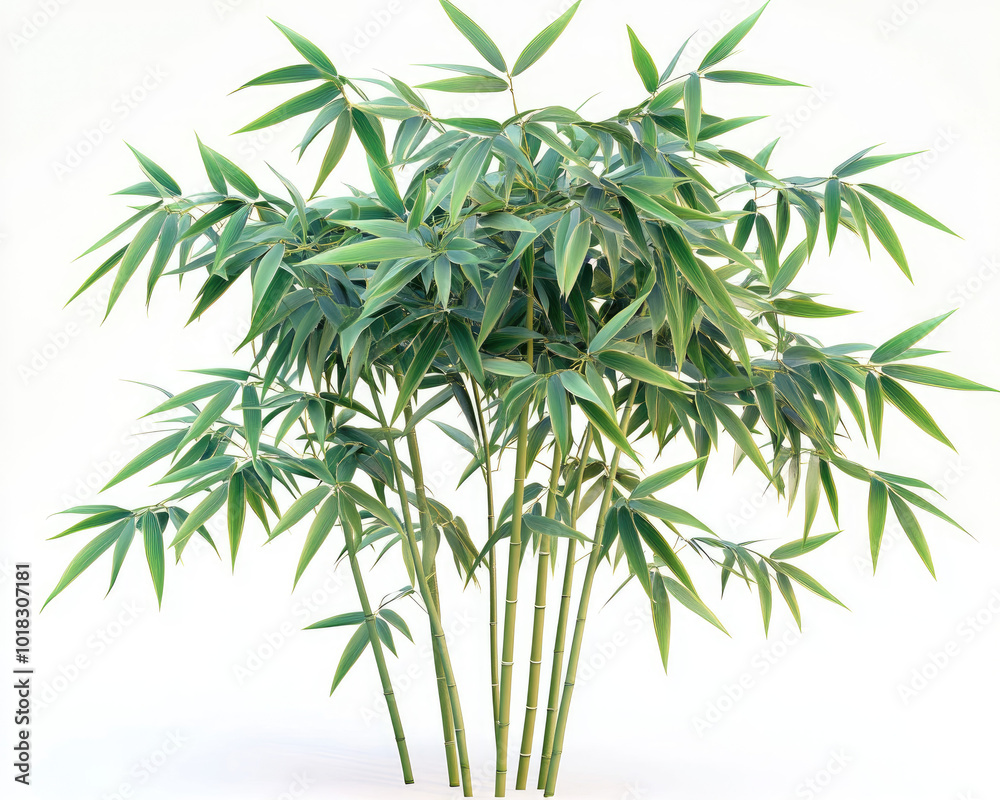 Fototapeta premium bamboo leaves on white background