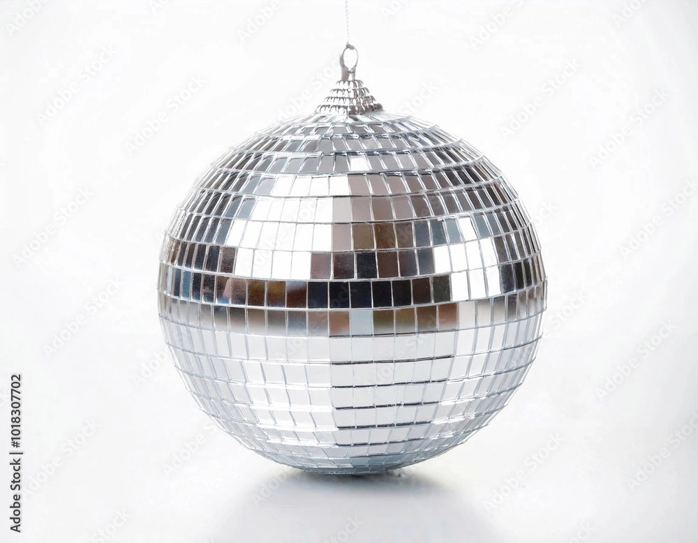 Fototapeta premium silver disco ball isolated on white