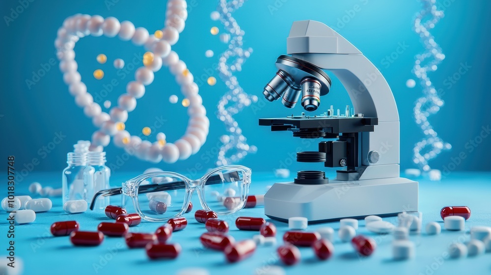 Naklejka premium Molecular Research Equipment and Glassware in Laboratory