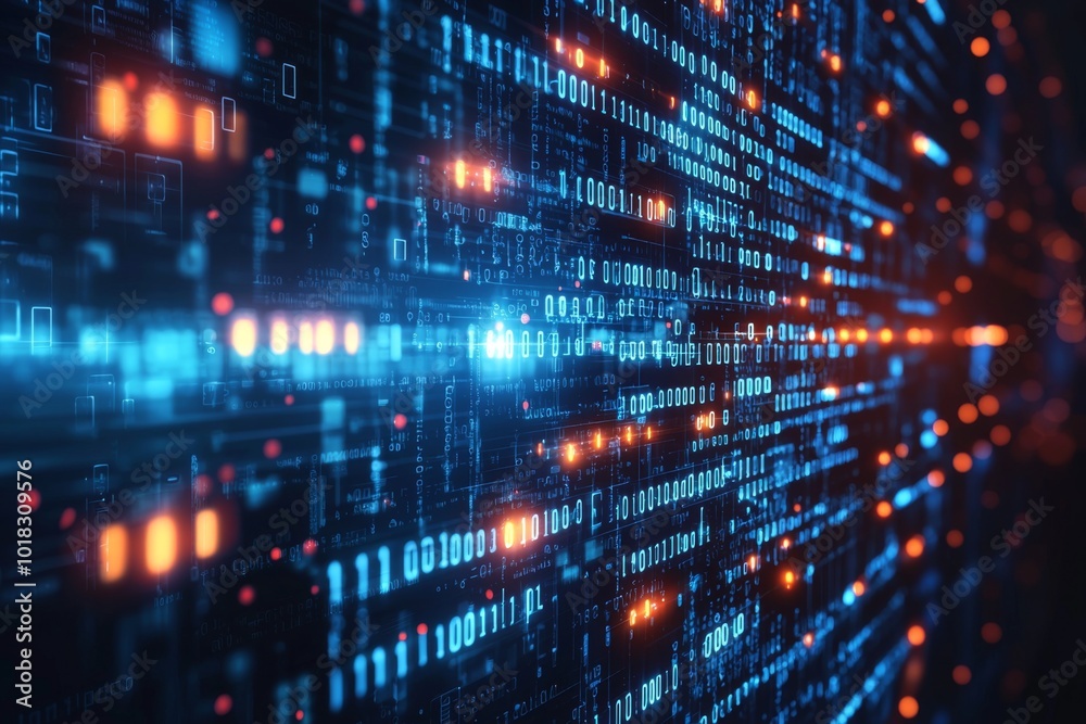 Digital Technology background of data and network