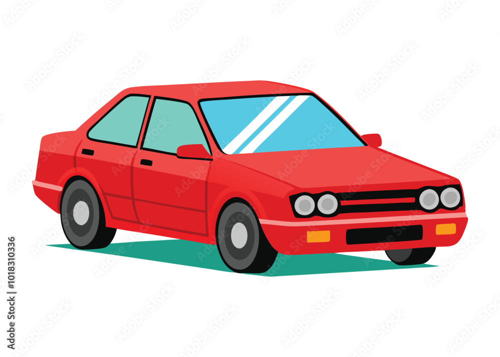 Sedan car, vector design illustration on white background Sedan car, vector design illustration on white background