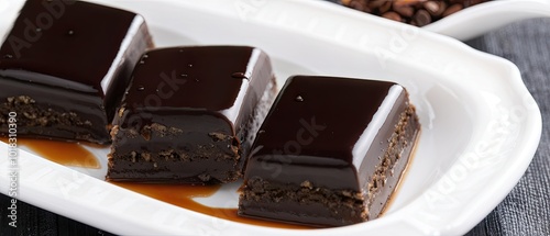 Chocolate Squares on White Plate