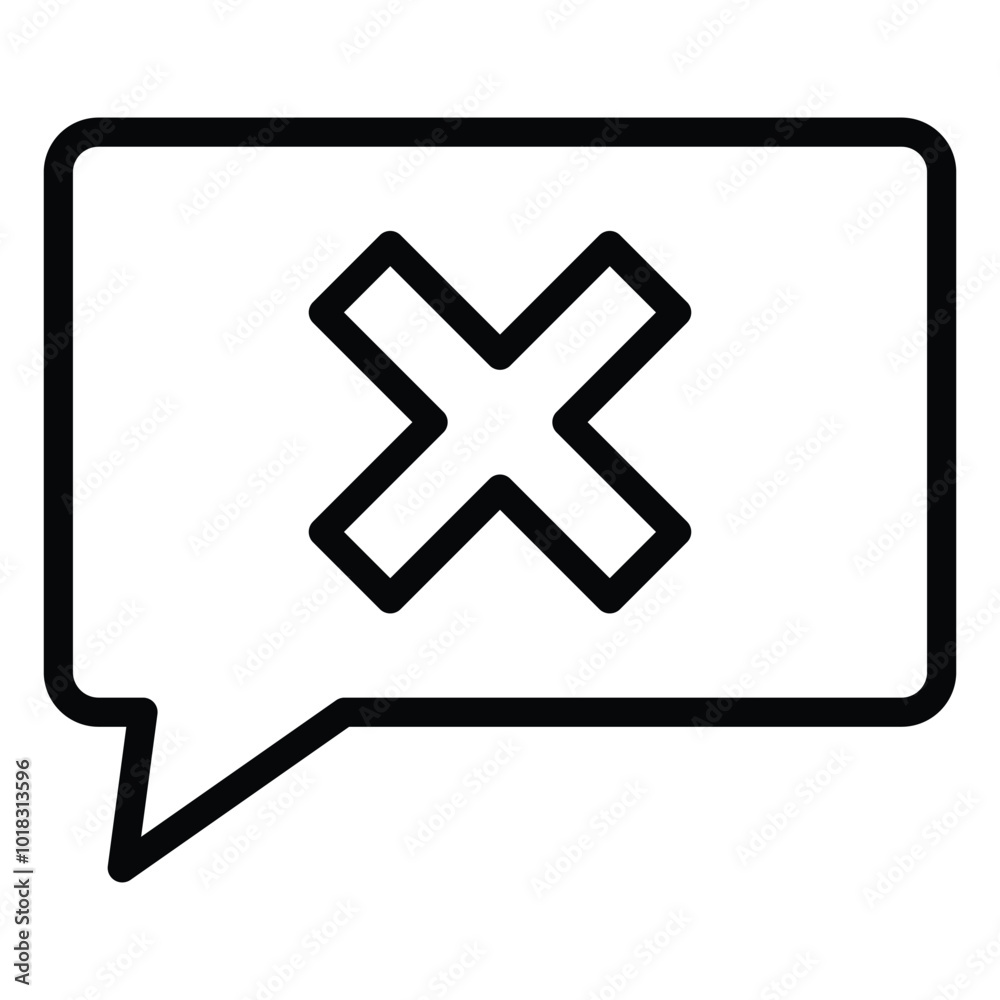 Obraz premium Bubble Chat Rejected Icon Outline Style. Editable Stroke Icon.