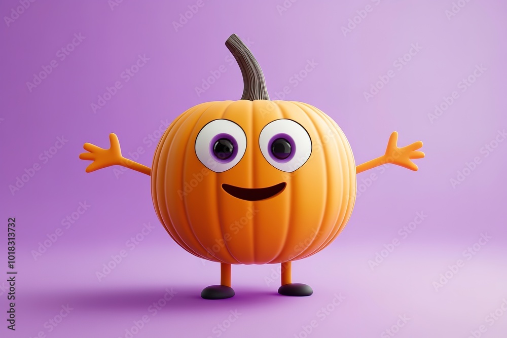 Naklejka premium Cute, funny, crazy pumpkin characters. Halloween cartoon emoticon 