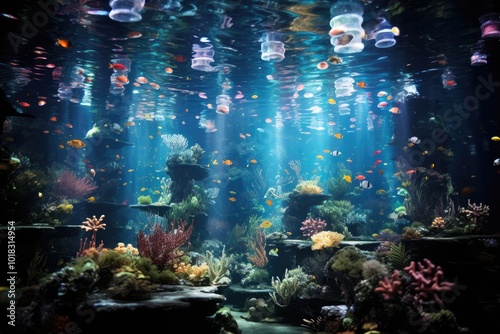 Wallpaper Mural Vibrant Underwater Scene with Colorful Fish and Corals Torontodigital.ca