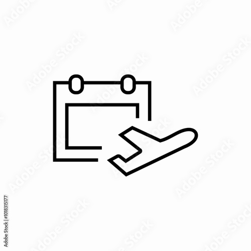 flight calendar icon sign vector