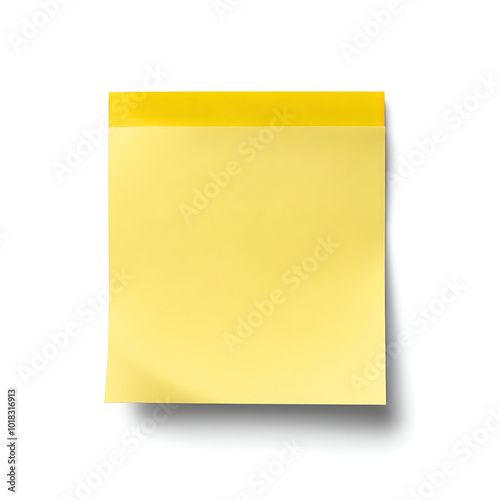 Capture attention and share reminders with this vibrant blank yellow sticky note, perfect for adding a touch of organization to designs and presentations.