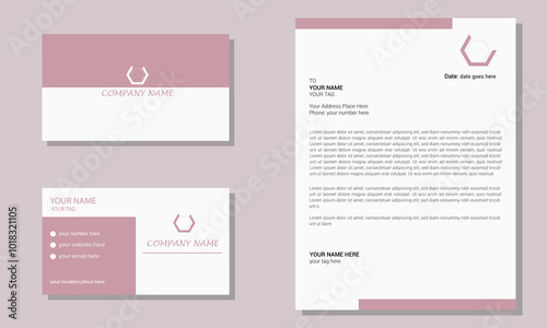 Clean Brand Identity Business Card and Letterhead Design 