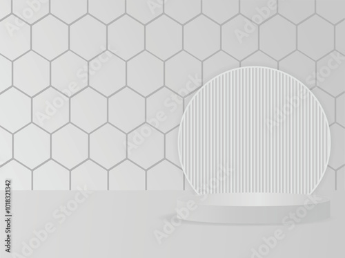 Realistic 3D cylindrical product podium background, product Showcase background,  product display background design,  3d background design
