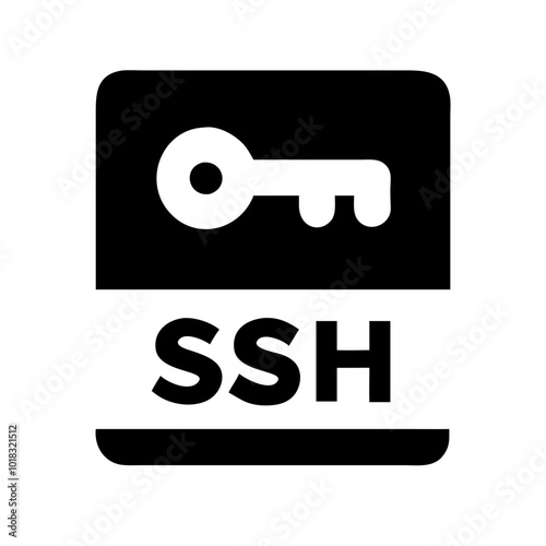 SSH key icon representing secure access and authentication in network communication
