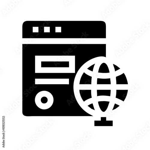 Web hosting icon representing online service and data storage solutions

