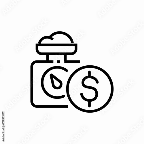 product scales price icon sign vector