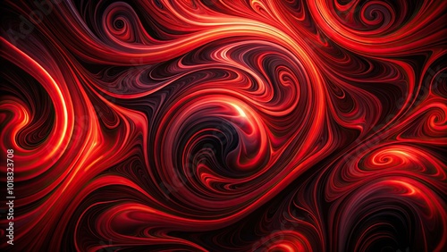 Abstract red and black swirls on a dark background