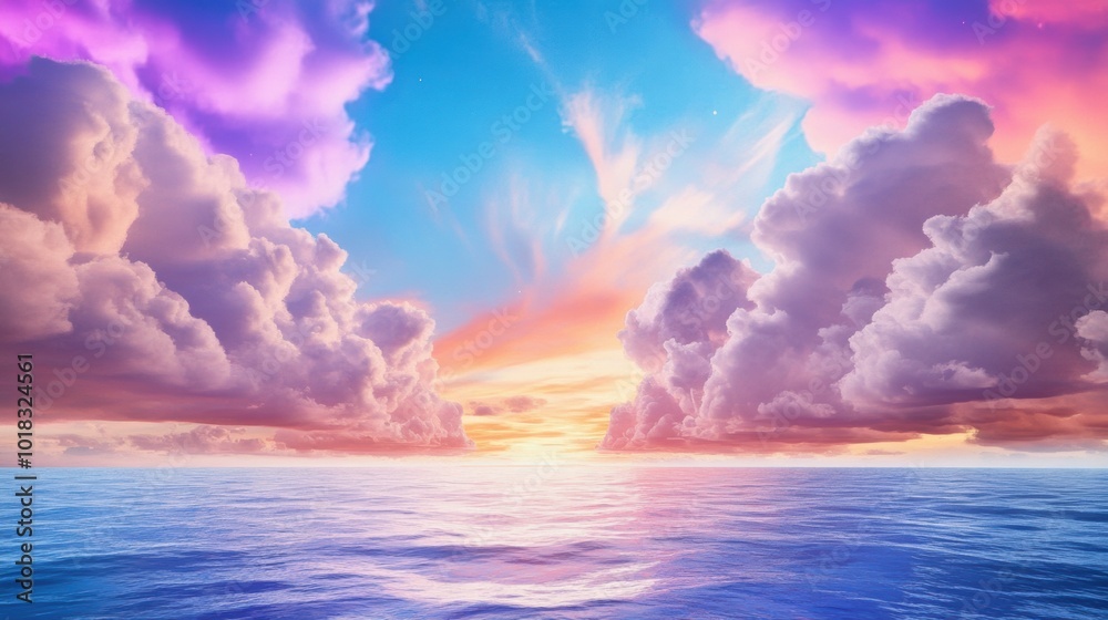 Serene Sunset Over Calm Ocean Waters Serene Sunset Over Calm Ocean Waters