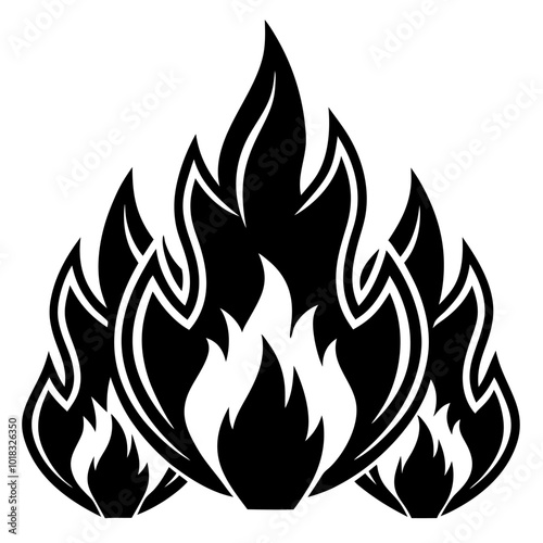 vector fire icons set grey heat  on white background