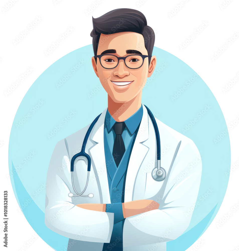 Fototapeta premium PNG Doctor glasses stethoscope accessories.