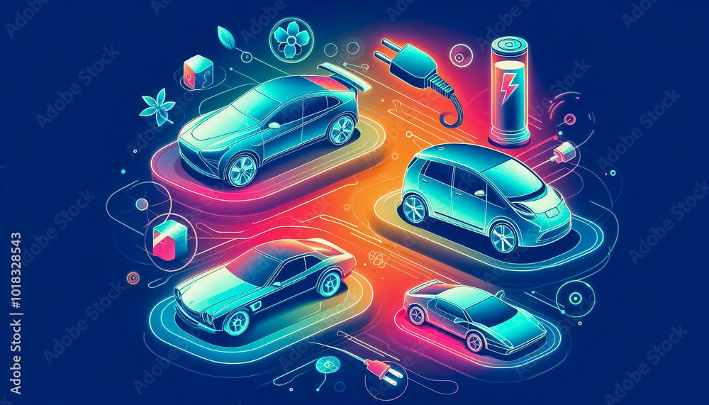 electrical car concept illustration electrical car concept illustration