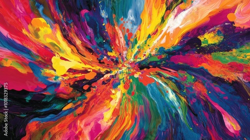 Wallpaper Mural Bold, vibrant colors explode in a rhythmic pattern, visually representing a lively pop music beat. Torontodigital.ca