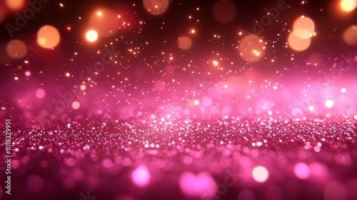 Sparkling Pink Glitter with Defocused Lights, a Festive Background