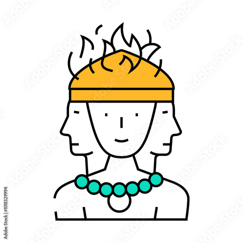 sacred fire agni line icon vector. sacred fire agni sign. isolated symbol illustration