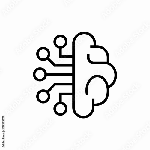 brain chip icon sign vector