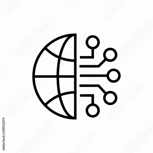 digitalization global business icon sign vector