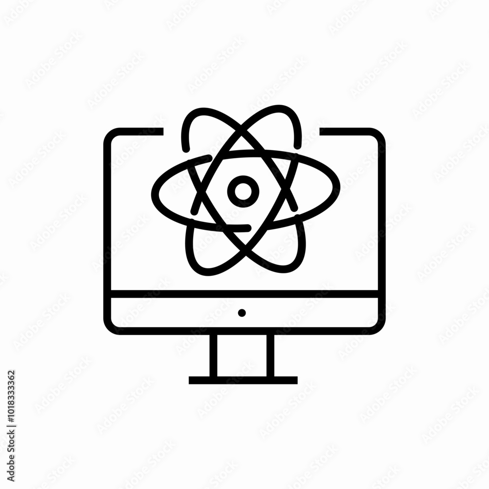 quantum computing icon sign vector