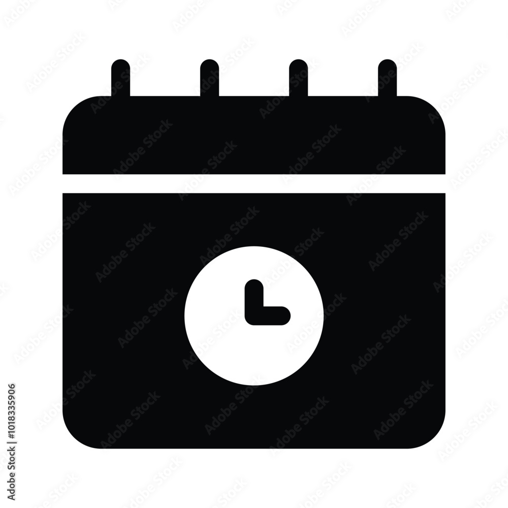 A calendar with a clock symbolizing schedules, appointments, or events vector design A calendar with a clock symbolizing schedules, appointments, or events vector design