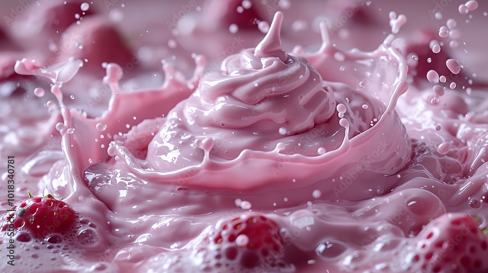 Strawberry Splash Yogurt Swirl, Creamy Frozen Dessert Ripple, Smooth Sweet Flavor Design Strawberry Splash Yogurt Swirl, Creamy Frozen Dessert Ripple, Smooth Sweet Flavor Design