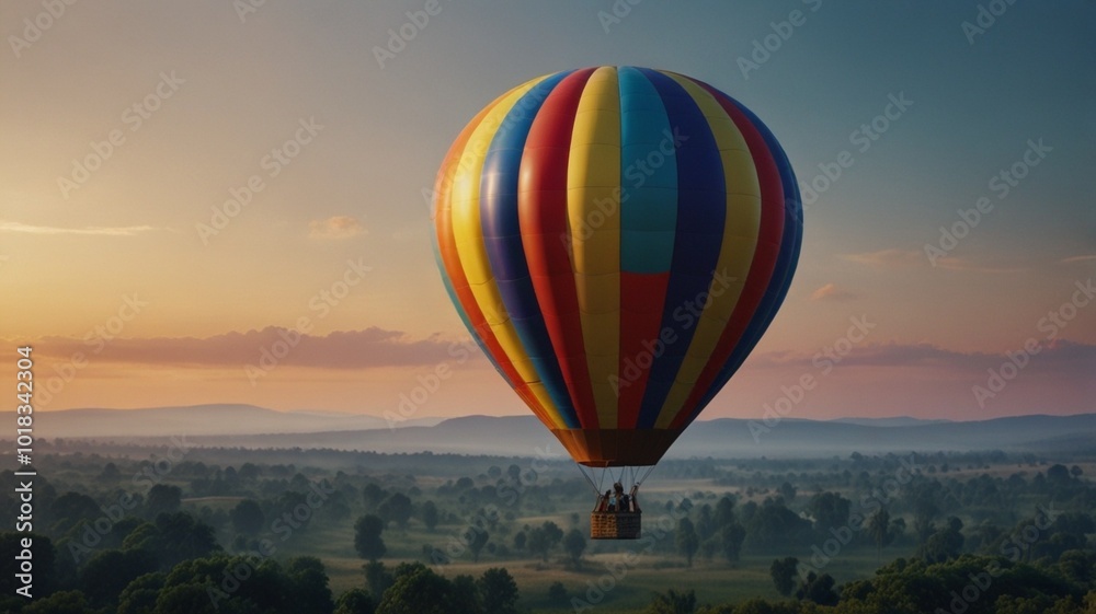 Obraz premium hot air balloon in the sky, freedom life, sky view