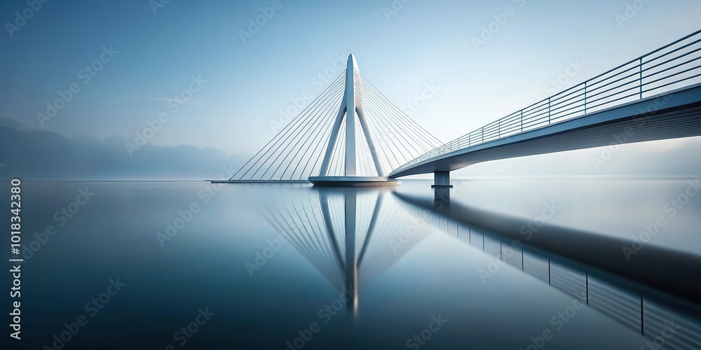 Fototapeta premium Futuristic bridge in negative space