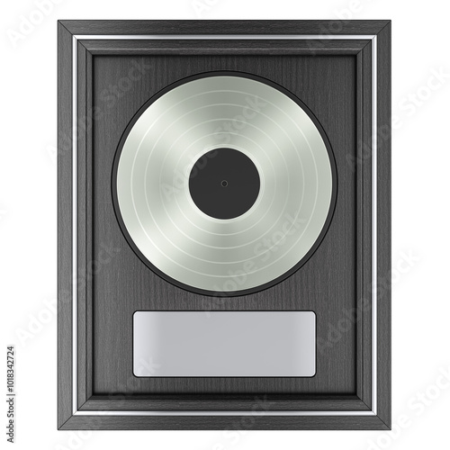 Platinum Disc, platinum record or platinum album concept. 3D rendering isolated on transparent background