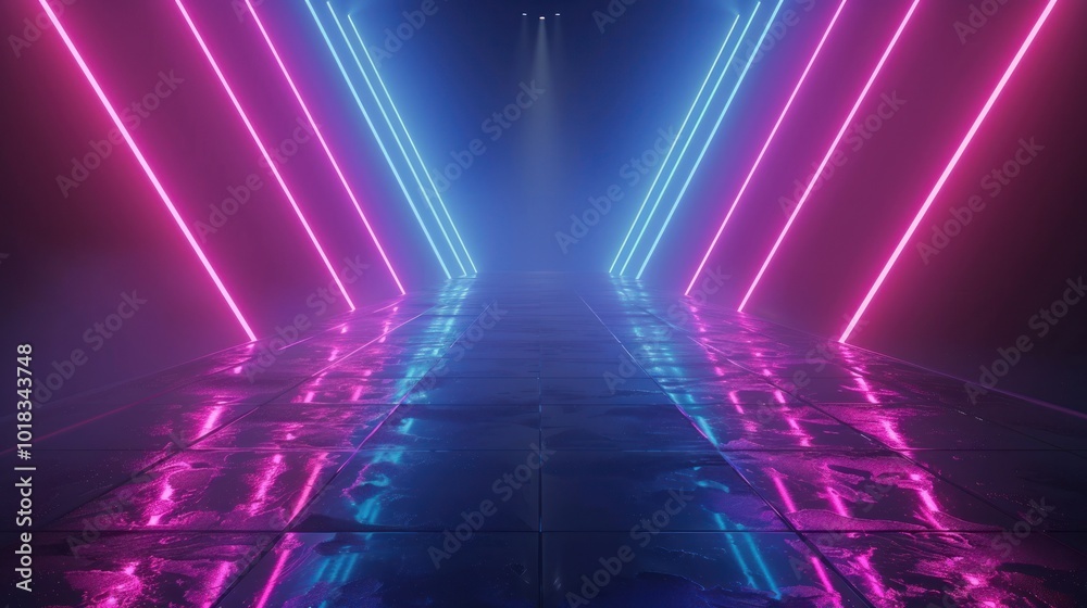 Neon Lights Corridor Neon Lights Corridor