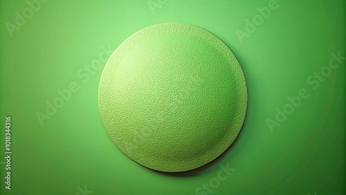 Abstract round shape with grainy texture in soft green gradient background Aerial