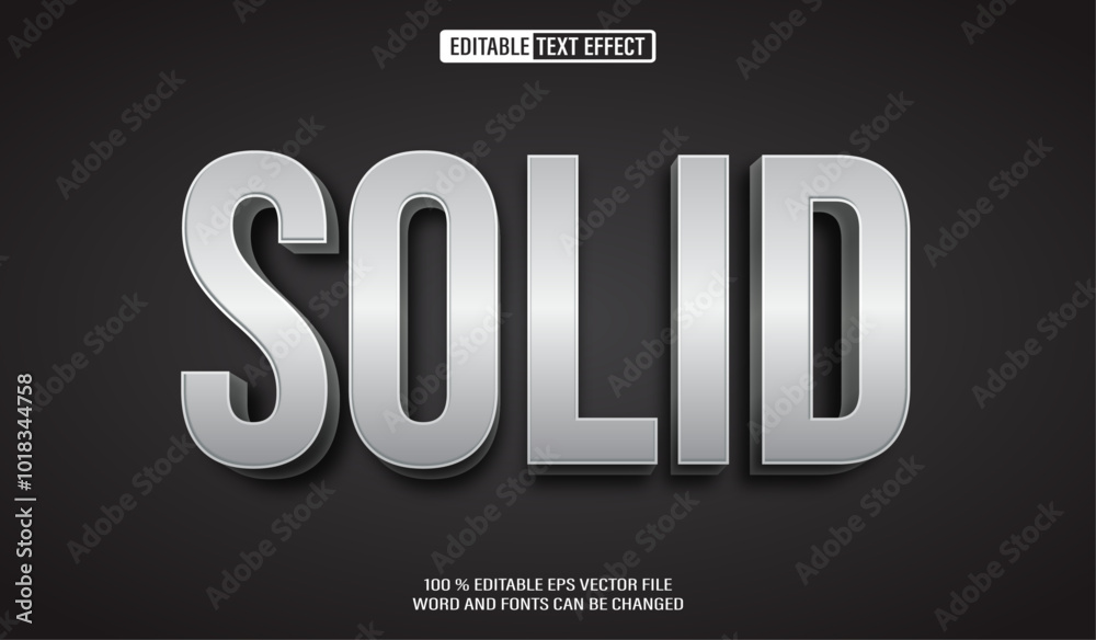 Poster Editable 3d text style effect - Grey Solid text effect Template ...