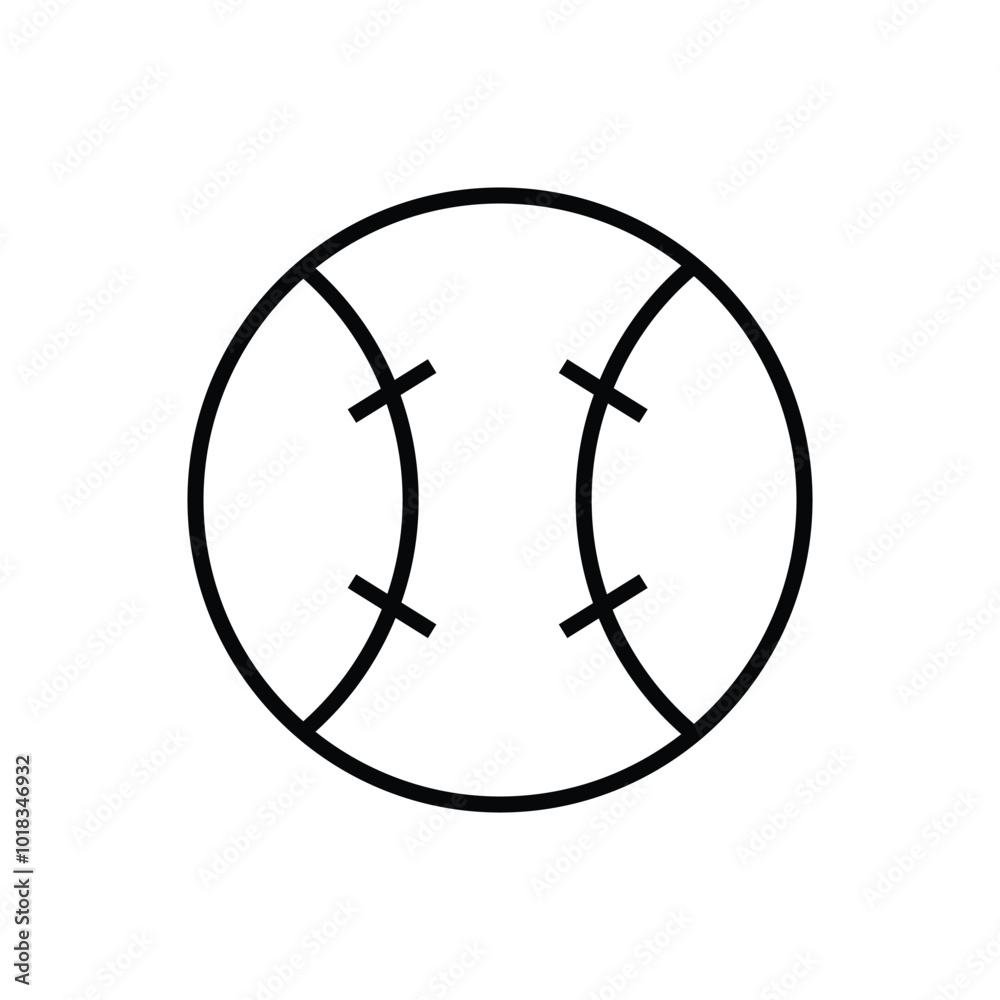 Base ball line out sports interface icon. Base ball line out sports interface icon.