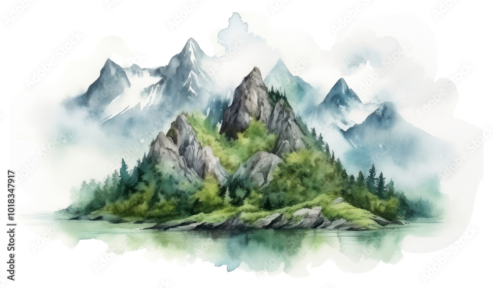 Fototapeta premium PNG Mountain wilderness landscape outdoors.