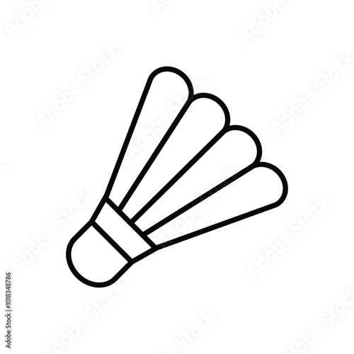 Shuttlecock line out sports interface icon.