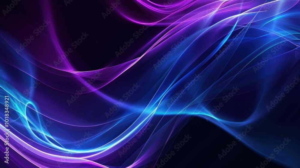 Abstract Blue and Purple Flowing Lines Abstract Blue and Purple Flowing Lines