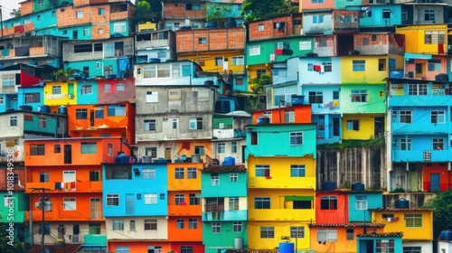 Vibrant Colorful Buildings in a Urban Community