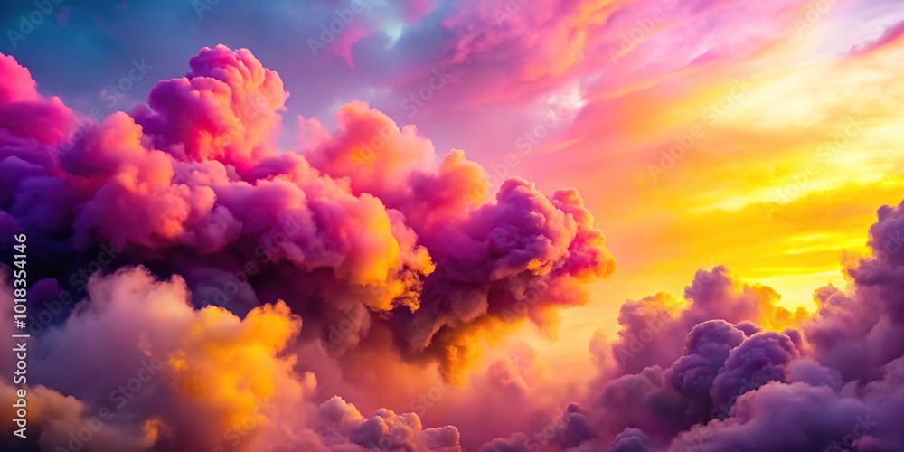 Abstract sky with colorful clouds creating a dreamy silhouette Abstract sky with colorful clouds creating a dreamy silhouette