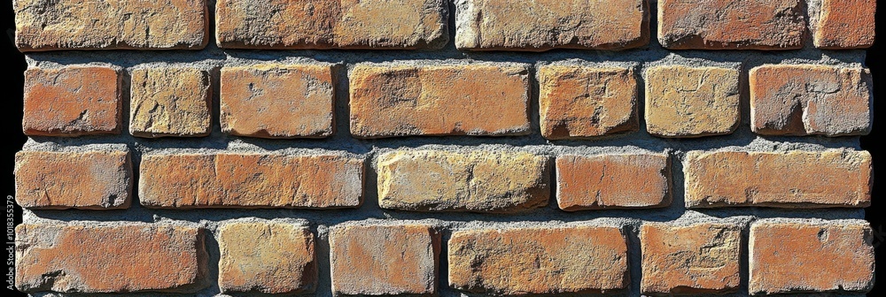 Textured Brick Wall with Mortar Joints and Uneven Brick Placement Textured Brick Wall with Mortar Joints and Uneven Brick Placement