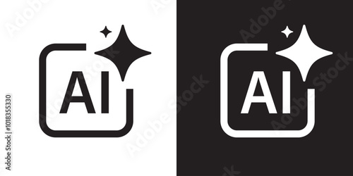Generate AI symbols. Artificial intelligence and machine learning technology concept. Icon element for app, website and interphase. Vector illustration.