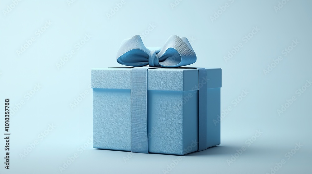 Beautifully Wrapped Blue Gift Box with Decorative Ribbon for Special Occasions Beautifully Wrapped Blue Gift Box with Decorative Ribbon for Special Occasions